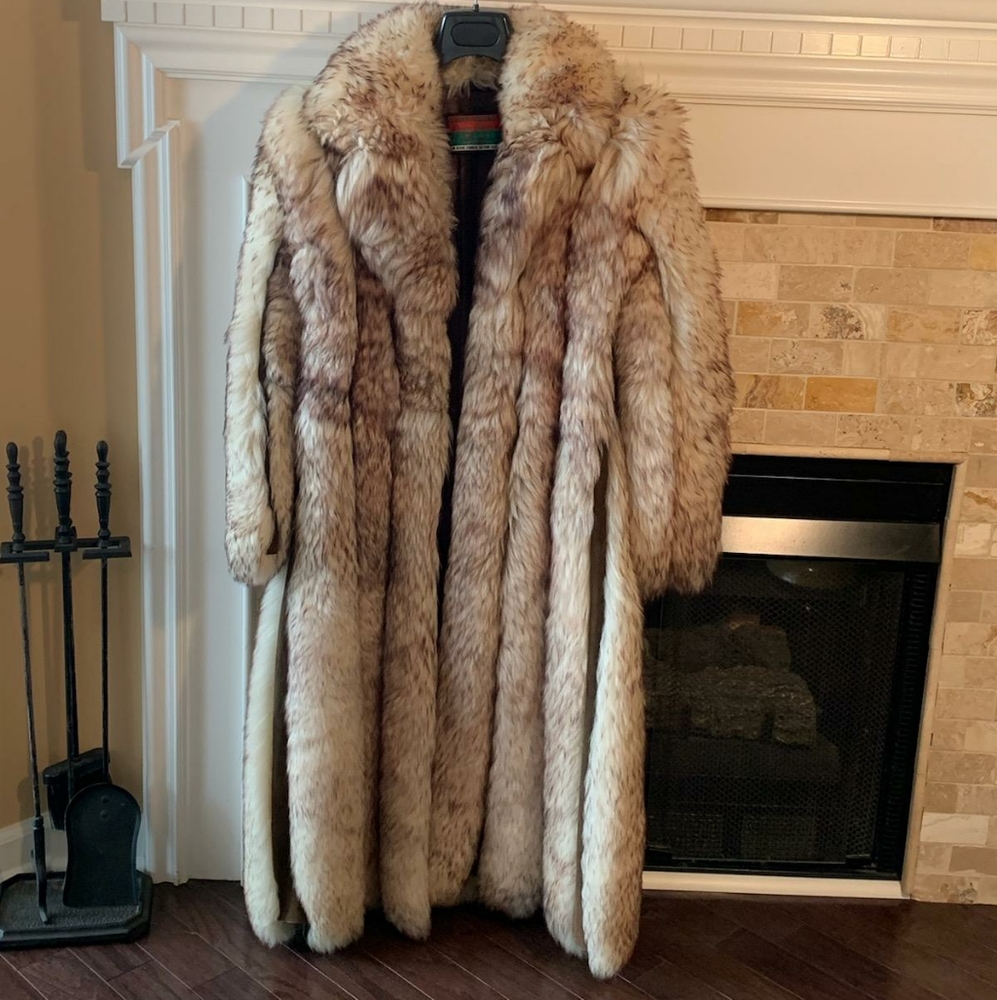 Vintage Lamb and Suede Fur maxi length medium